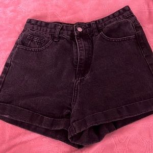 Black jean shorts